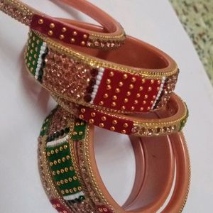 Velvet Beautiful Bangles...Green And Maroon...