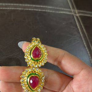 Combo Of Gorgeous Traditional Maang Teeka And Kada