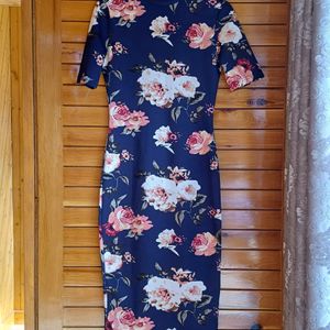 Bodycon Floral Formal Midi Dress