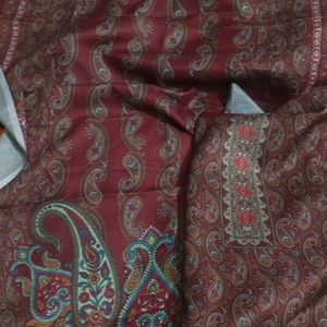 Woolen Maroon Unstitched Suit