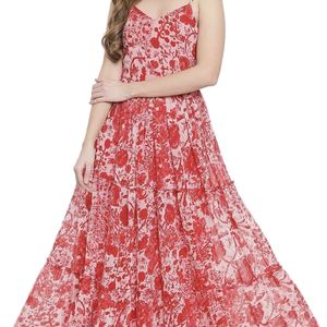 The Vanca Floral Print Fit & Flared Maxi Dress