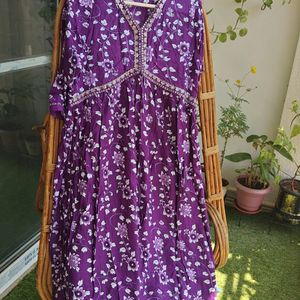 Alia Cut Purple Floral Kurta