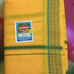 Maheshwari Handloom Pure Cotton Dhoti Jode