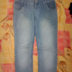 Denim Jeans For Women In Sky-blue Colour