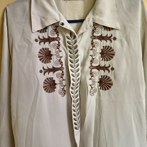 Price Drop❗Kin Formal White Shirt with Embroidery