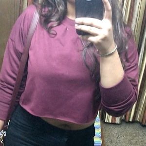 Maroon Crop Top