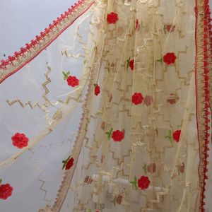 Gorgeous Golden  Heavy  Embroidery Dupatta