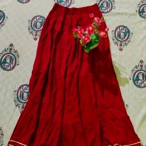 Red Ethnic Skirt