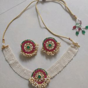 Pearl Work Ethnic Casual Gold Plated Nacklace