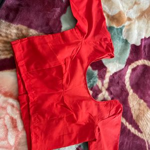 Four Tucks Red Blouse