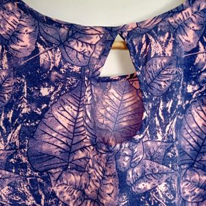 Pink Leaf Print Top