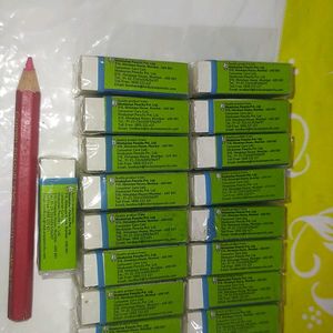 Erasers(17 Numbers) + 1 Red Colour Pencil