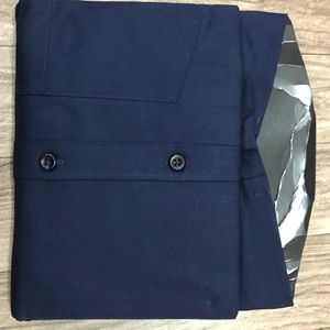 Dark Blue Cotton M Formal Shirt