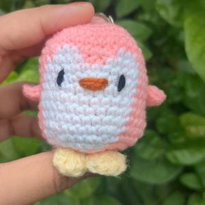 Baby Penguin Crochet Keychain🩷🤍