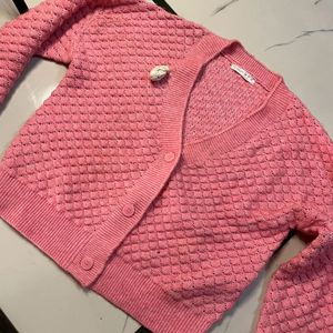 Totally New Cute Pink Baggy Cardigan