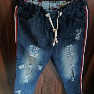 Blue Colour Jeans With Red Strip 25