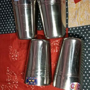 4 Stainless Steel Glasses