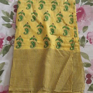 A Yellow Cotton Saree