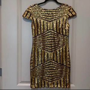 Gold Sequence Short Dress