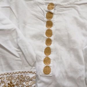 White Golden Kurti