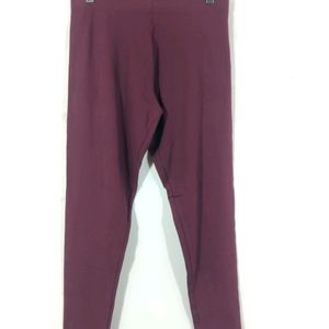 Go Colors Burgundy Ankle Length Leggings(Women)