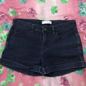 Dark Blue Denim Shorts