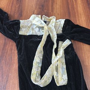 Black velvet dress for 6-8yrs