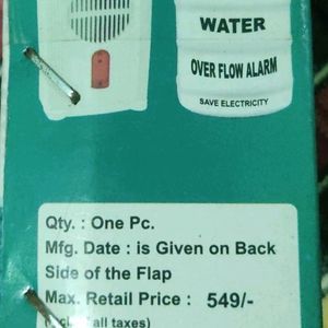 Eco friendly Water Tank Over flow Alarm