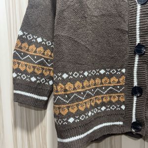 Seoul Mate Geo Pattern Drop Down Cardigan