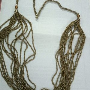 Dark Golden Rajasthani Necklace ( Metallic)