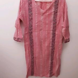 Pure Cotton Light Pink Kurta