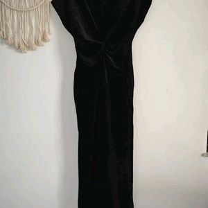 Westside Black Velveteen Knotted Jumpsuit