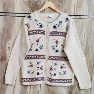 Light Brown Embroidery Work Cardigan Size'40-42