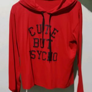 Red Croped Hoodie