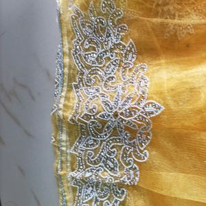 Karwachauth  Saree And Blouse With Pearl Work