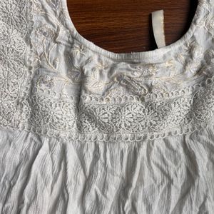 White Pattern Top