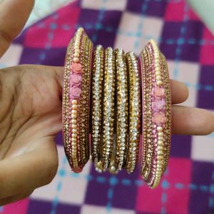 Kundan Pearl Bangles