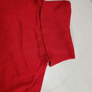 Red Knit High Neck