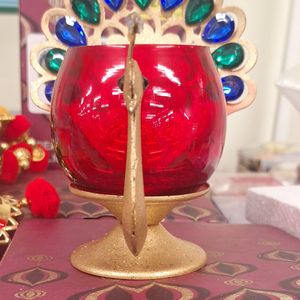 2pc Peacock Candle Holder