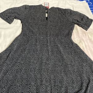 Polka Dotted Glass Slvs Dress