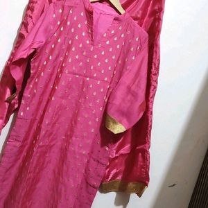 Rose Pink Plazo Suit With Dupatta For 40 Bust