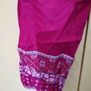 Magenta Women Kurta Set With Pant And Dupatta