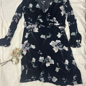 Navy Blue Floral Dress