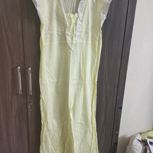 Brand New Lemon Yellow Cotton Nighty