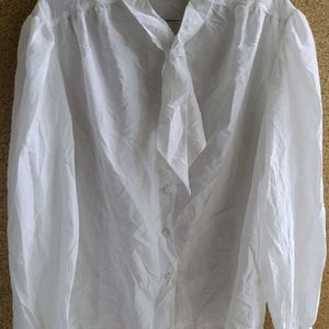 Korean Milky White Crushed Look Shirt