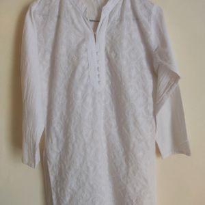 Short White Kurti For Girls..