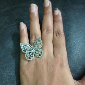 New Crystal Butterfly Ring