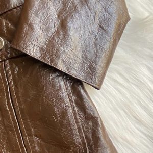 Faux Leather Coat