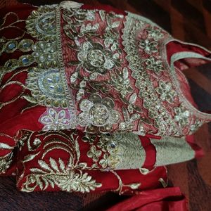 Very Beautiful Red Net Gown Heavy Embroidery