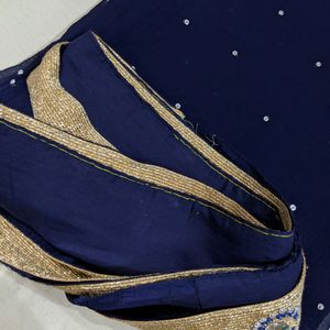 Navy Blue Saree With Blouse